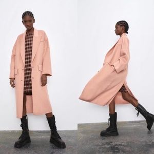ZARA Pastel Oversized Peach Coat